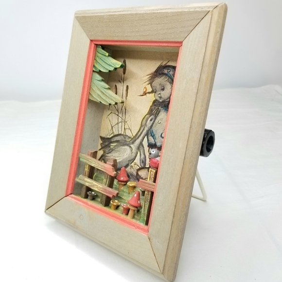 2 Vintage 3D Print Wooden Box Frames, Kid's and Baby's Room Decor - Picture 6 of 10